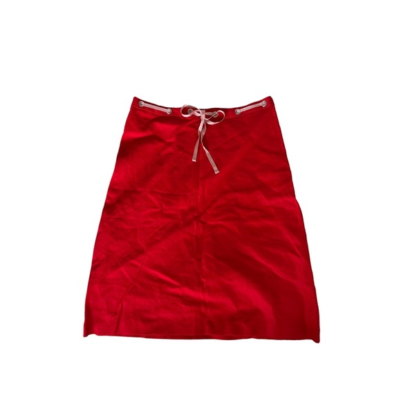 BCBG Max Azria Red A-Line Skirt with Ribbon Belt - Picture 1 of 6